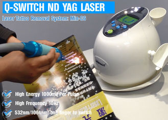 1064 nanômetro/532 máquina da remoção da tatuagem do laser do ND do nanômetro YAG, equipamento da remoção do laser da tatuagem