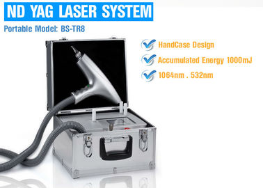 Mobilidade alta comutada Q da máquina do laser do ND YAG da máquina do laser de Pico da remoção do pigmento para levar fácil